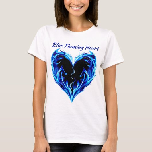 Blue Flaming Heart T-Shirt (Vorderseite)