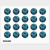 Blue Flaming Skull Stickers (Blatt)