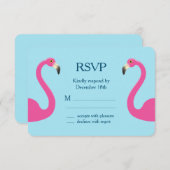 Blue Flamingo Beach UAWG RSVP Karte (Vorne/Hinten)