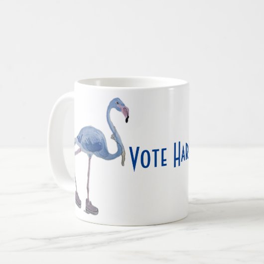 Blue FLAmingo mit Pearls Tasse. Abstimmung Harris/ Kaffeetasse (Vorderseite Links)
