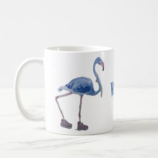 Blue FLAmingo mit Pearls Tasse. Abstimmung Harris Kaffeetasse (Links)