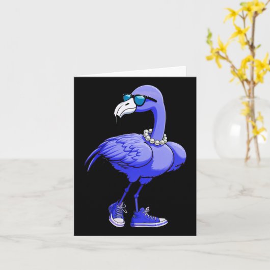 Blue Flamingo Pearls Comma La Kamala Harris 2024 Karte (Gelbe Blume)