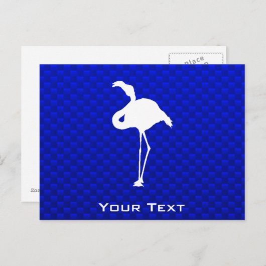 Blue Flamingo Postkarte (Vorne/Hinten)