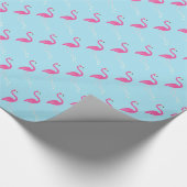 Blue Flamingo Wrapping Paper Geschenkpapier (Ecke)