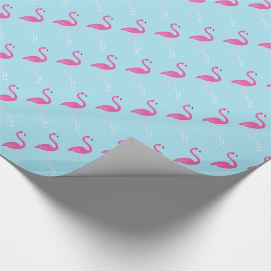 Blue Flamingo Wrapping Paper Geschenkpapier (Ecke)