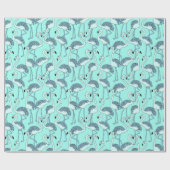 Blue Flamingos Geschenkpapier (Flach)