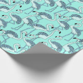 Blue Flamingos Geschenkpapier (Ecke)