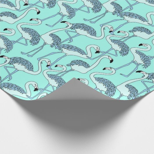 Blue Flamingos Geschenkpapier (Ecke)