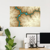 Blue Flash - Fraktal Poster (Heimbüro)