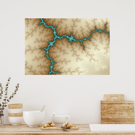 Blue Flash - Fraktal Poster (Küche)