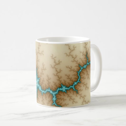 Blue Flash - Fraktal Tasse (VorderseiteRechts)