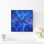 Blue Flash Wall Clock Quadratische Wanduhr (Zuhause)