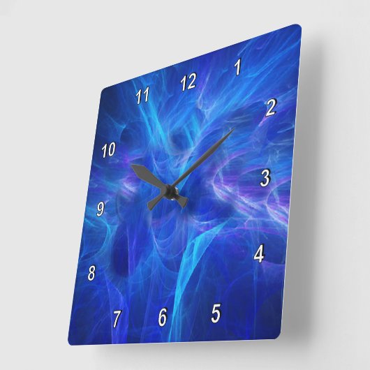 Blue Flash Wall Clock Quadratische Wanduhr (Winkel)