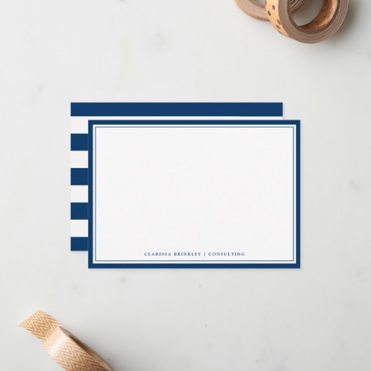 Blue Flat Note Card Mitternacht Mitteilungskarte (Vorderseite/Rückseite Beispiel)