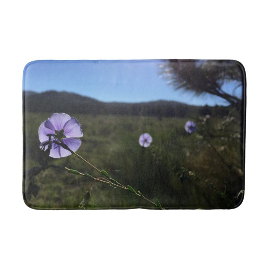 Blue Flax Blume Fotografie Badematte (Vorderseite)