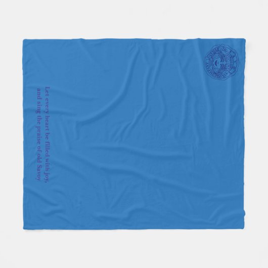 Blue fleece blanket with logo and motto (Vorderseite (Horizontal))