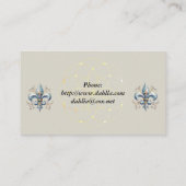 Blue Fleur-de-Lis Business Card Visitenkarte (Rückseite)