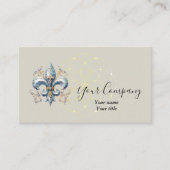 Blue Fleur-de-Lis Business Card Visitenkarte (Vorderseite)