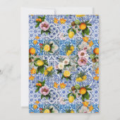 Blue Fliesen Mediterrane Muster Baby Dusche Einladung (Rückseite)