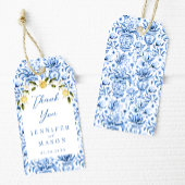 Blue Fliesen Zitronenfrüchte Hochzeit danke Ihnen  Geschenkanhänger