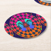 Blue Flip Flops Ellipse Runder Pappuntersetzer (Angewinkelt)
