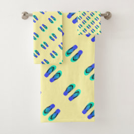 Blue Flip Flops Kids Badhandtuch Set