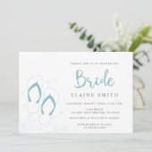 Blue Flip Flops Summer Beach Brautparty Einladung (Stehend Vorderseite)