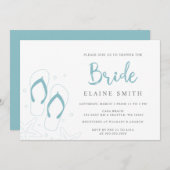 Blue Flip Flops Summer Beach Brautparty Einladung (Vorne/Hinten)