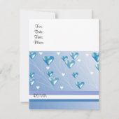 Blue Floating Hearts Geburtstagsparty Einladung (Rückseite)