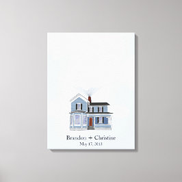 Blue Floating Zuhause Fingerprint Guestbook Leinwanddruck