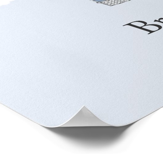 Blue Floating Zuhause Fingerprint Guestbook Poster (Ecke)