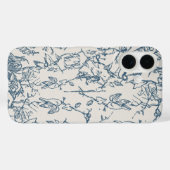 Blue Flora Hand-Drawn Aesthetic iPhone / iPad case (Rückseite (Horizontal))