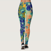 Blue Floral #2 Leggings (Rückseite)
