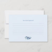 Blue Floral 3,5" x 5" Response Card RSVP Karte (Rückseite)
