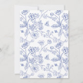 Blue Floral 50. Geburtstagsparty Einladung (Rückseite)