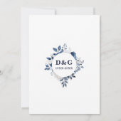 Blue Floral 50. Hochzeitstag Save the Date (Rückseite)