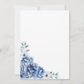 Blue Floral 70. Geburtstagsparty Einladung (Rückseite)