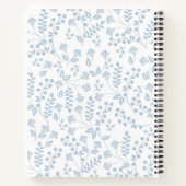 Blue Floral 8.5" x 11" Spiral Notebook Notizblock (Rückseite)