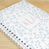Blue Floral 8.5" x 11" Spiral Notebook Notizblock
