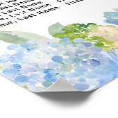 Blue Floral 8-Tisch Hochzeitskarte Poster (Ecke)