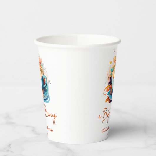 Blue Floral A Baby ist das Brechen der Coffee Baby Pappbecher (Links)