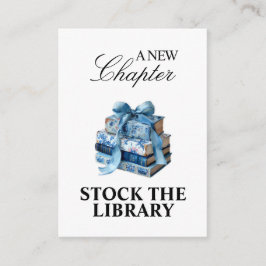 Blue Floral A New Chapter Brautparty Begleitkarte