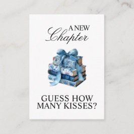 Blue Floral A New Chapter Brautparty Begleitkarte