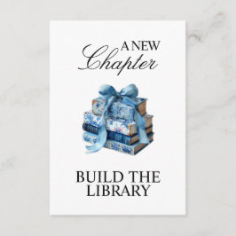 Blue Floral A New Chapter Brautparty Begleitkarte