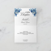Blue Floral A New Chapter Brautparty Dankeskarte (Innenseite)