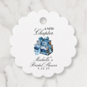 Blue Floral A New Chapter Brautparty Geschenkanhänger