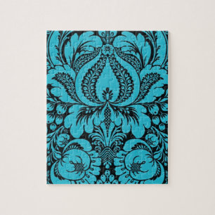 Blue Floral Abstrakt Art Puzzle