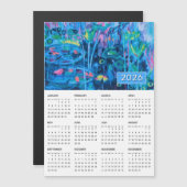Blue Floral Abstrakt Magnetic Calendar 2026 Magnetkarte (Vorne/Hinten)