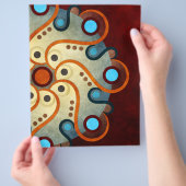 Blue Floral Abstrakt Vector Art Flyer (Hand)