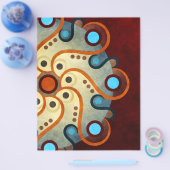 Blue Floral Abstrakt Vector Art Flyer (Einzeln)